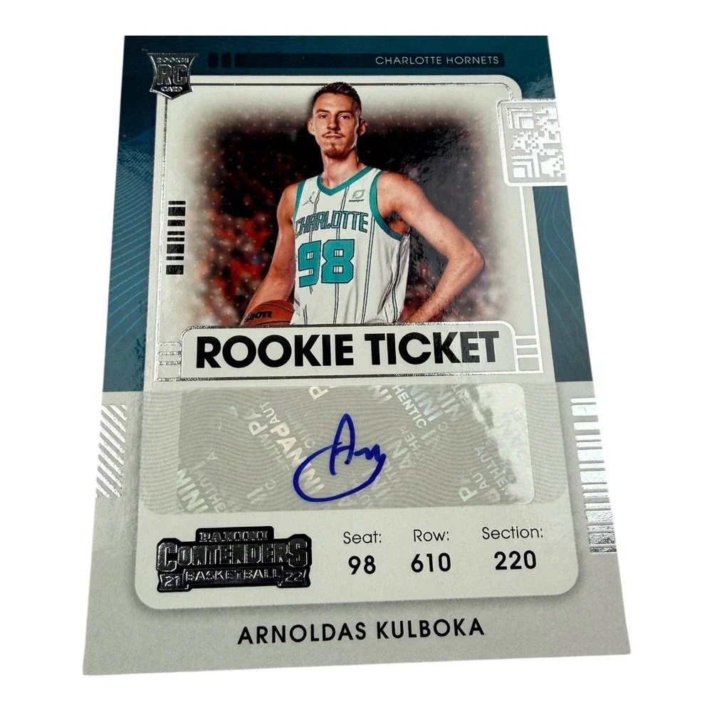 2021 Panini Contenders Arnoldas Kulboka Rookie Ticket Autograph Charlotte Hornet - Picture 3 of 3